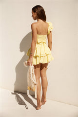 Ruffled Out Mini Dress Yellow