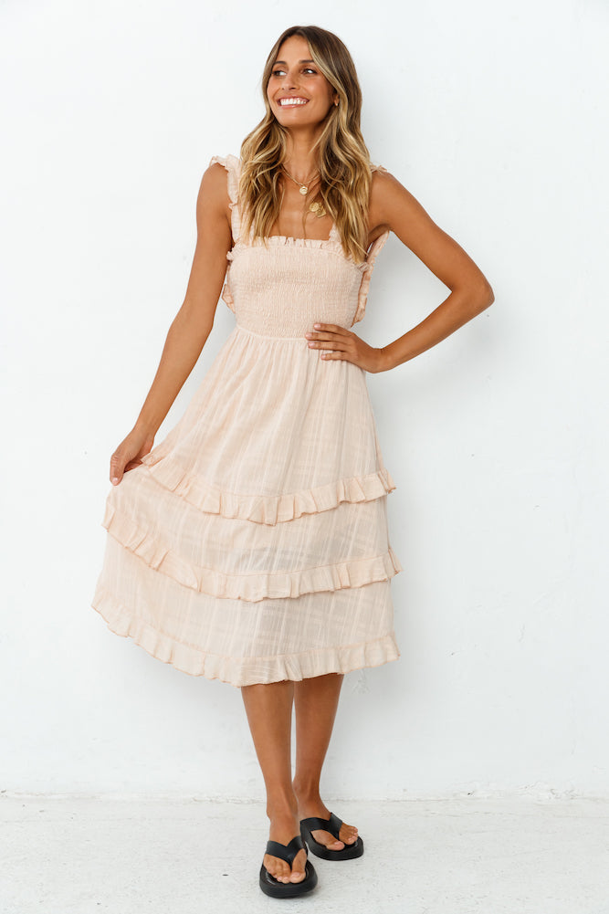 Fancy You Midi Dress Beige