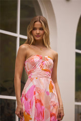 Fairy Floss Strapless Maxi Dress Pink