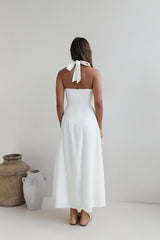 Angelic Song Halter Maxi Dress White