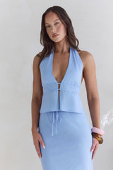Aquatic Wonder Halter Top Blue