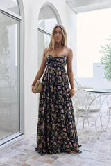 Twirl With Me Strapless Maxi Dress Black