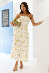Fruitful Gardens Strapless Maxi Dress Yellow