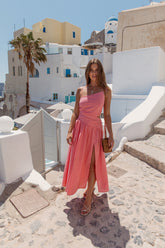 HELLO MOLLY Walks By The Sunrise Maxi Dress Coral