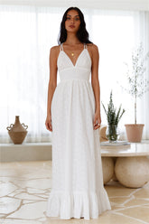 Crystal Clarity Maxi Dress White