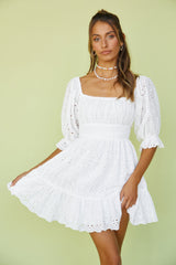 Circling Round Dress White