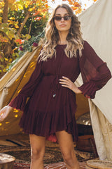 Jumping At Shadows Dress Plum