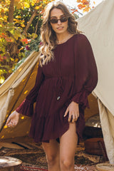 Jumping At Shadows Dress Plum