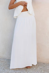 Glass Hearts Maxi Skirt White