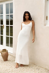Soft Sand Knit Maxi Dress White