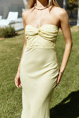 Sunbeam Strapless Linen Maxi Dress Yellow