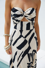 Moonlit Escape Strapless Midi Dress Multi