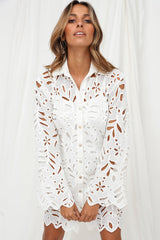 Michelle Shirt Dress White