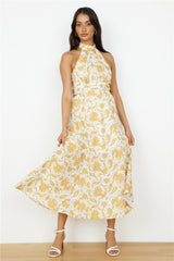 Showing Emotions Halter Maxi Dress Yellow