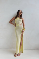 Monaco Sun Knit Halter Maxi Dress Yellow