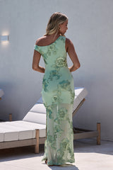 Scenic Dreams Mesh Off Shoulder Maxi Dress Sage