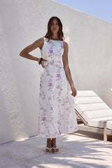 Blooming Lily Maxi Dress White