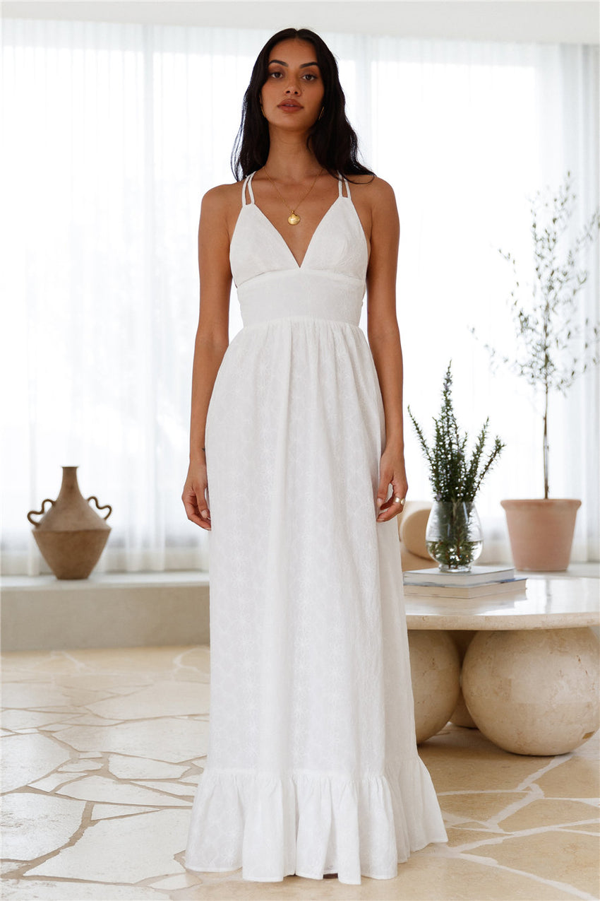 Crystal Clarity Maxi Dress White