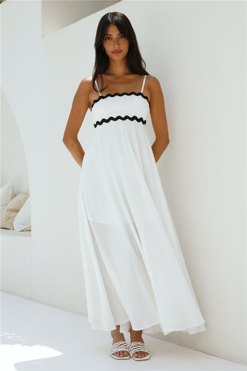Blowing Away Maxi Dress White