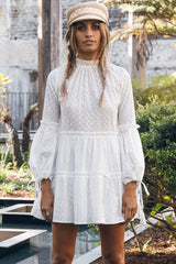Roll Up Your Sleeves Dress White